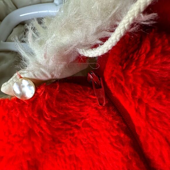 Vintage 60s Montgomery Ward‎ Baby One Piece Christmas Holiday Santa Hood Red - Picture 8 of 16